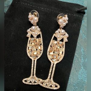 Champagne flute earrings